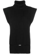 Alexander Mcqueen Roll Neck Knit Top - Black