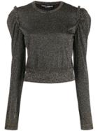 Dolce & Gabbana Lurex Ruffled Shoulder Sweater - Black