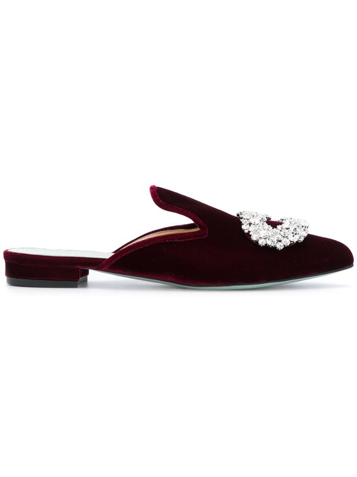 Giannico Embellished Daphne Mules - Red