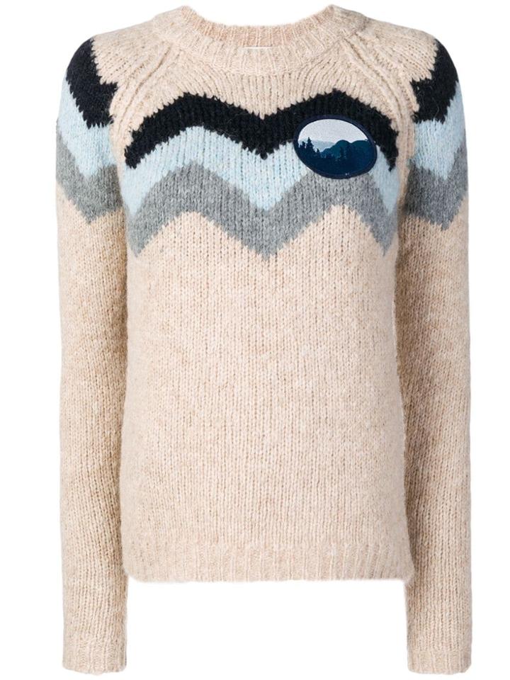 See By Chloé Zigzag Pattern Sweater - Neutrals