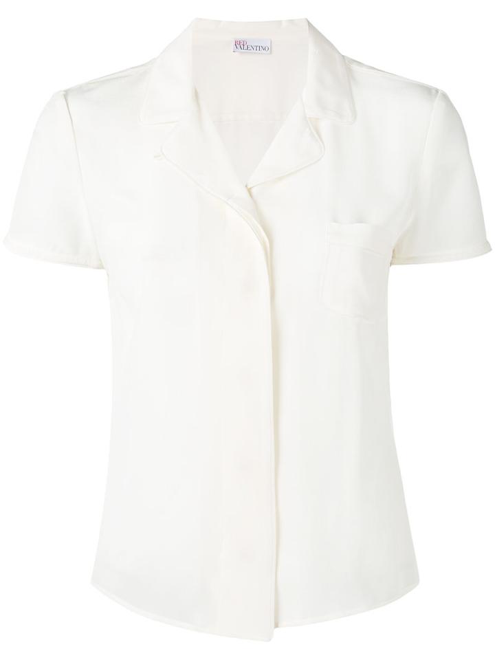 Red Valentino - Short Sleeve Blouse - Women - Silk/polyester - 40, Nude/neutrals, Silk/polyester