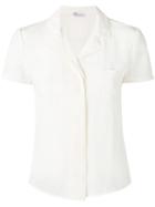 Red Valentino - Short Sleeve Blouse - Women - Silk/polyester - 40, Nude/neutrals, Silk/polyester