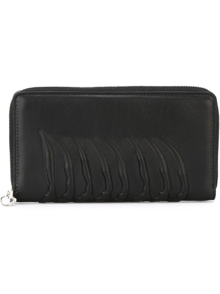 Alexander Mcqueen Ribcage Zip Around Wallet - Black