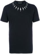 Neil Barrett - Lightning Bolt Collar T-shirt - Men - Cotton - S, Black, Cotton