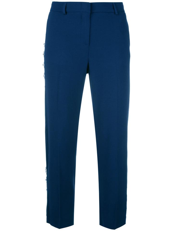 Twin-set Slim-fit Cropped Trousers, Women's, Size: 46, Blue, Spandex/elastane/acetate/viscose