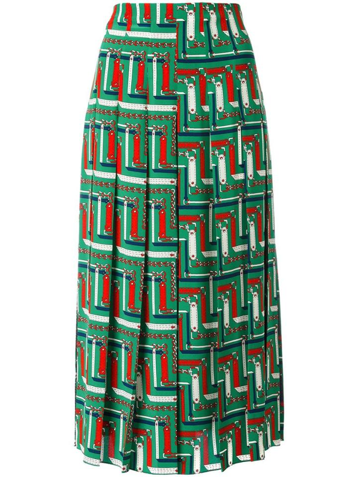 Gucci Bridal Strap Print Skirt - Green