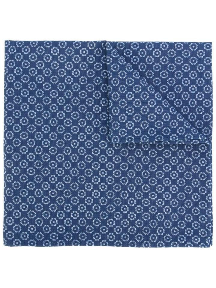 Fashion Clinic Timeless Floral Print Pocket Square, Men's, Blue, Cotton