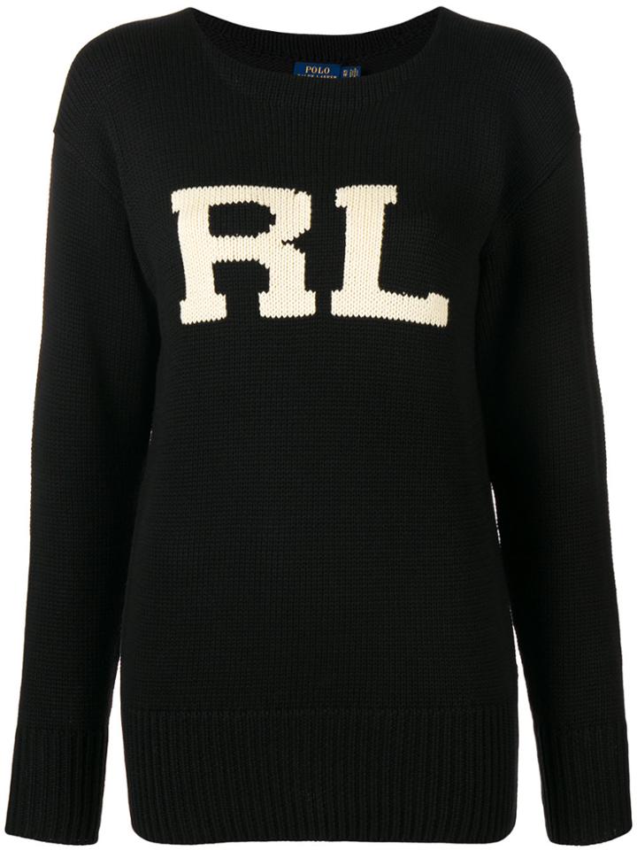 Polo Ralph Lauren Logo Embroidered Sweater - Black