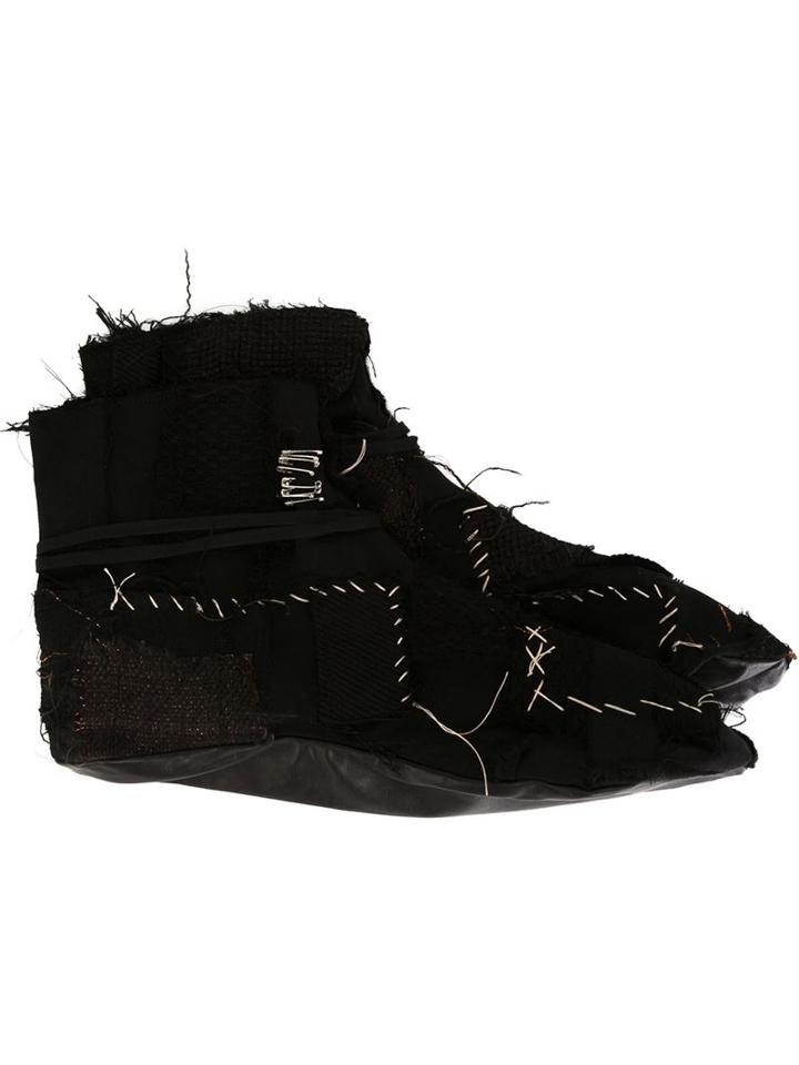 Heikki Salonen Patch Reindeer Skin Sole Slippers