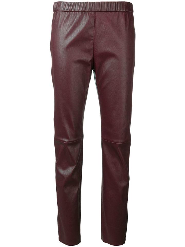 Sonia Rykiel Leather Leggings - Red