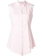 Christian Dior Vintage Flared Asymmetric Sleeveless Shirt - Pink
