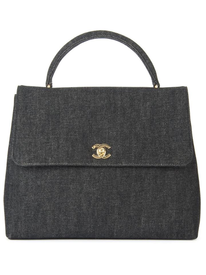 Chanel Vintage Denim Tote - Black