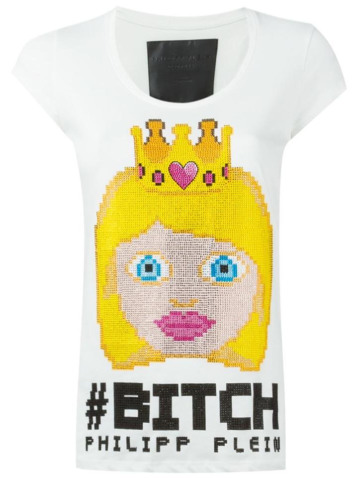 Philipp Plein The Princess T-shirt, Women's, Size: S, White, Cotton/pvc