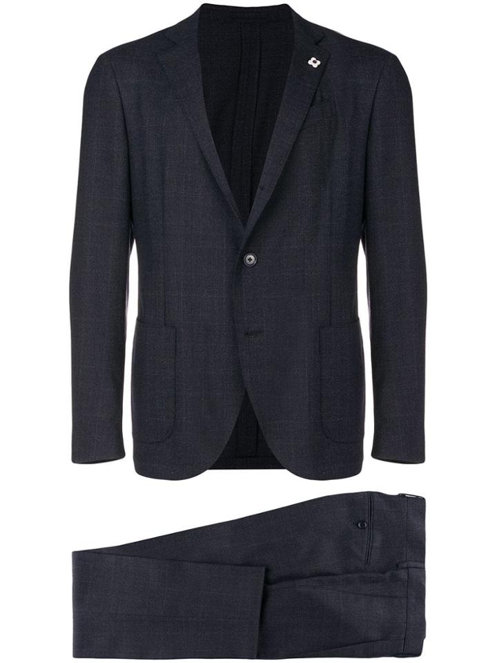 Lardini Checked Two Piece Suit - Grey