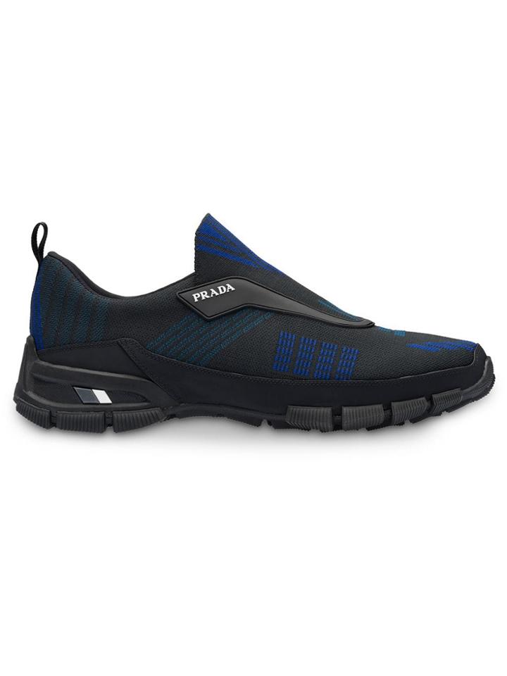 Prada Crossection Knit Sneakers - Black