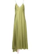 Walk Of Shame Polka-dot Flared Dress - Green