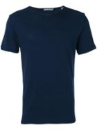 Vince - Round Neck T-shirt - Men - Cotton - L, Blue, Cotton