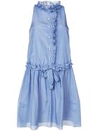 Lanvin Ruffle Trim Sleeveless Dress - Blue