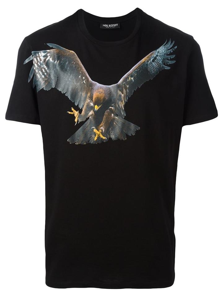 Neil Barrett Eagle Print T-shirt, Men's, Size: Small, Black, Cotton