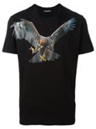 Neil Barrett Eagle Print T-shirt, Men's, Size: Small, Black, Cotton