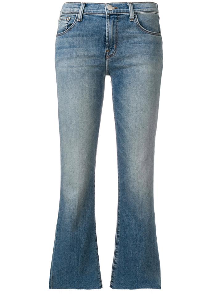 J Brand Selena Raw Cropped Flare Jeans - Blue