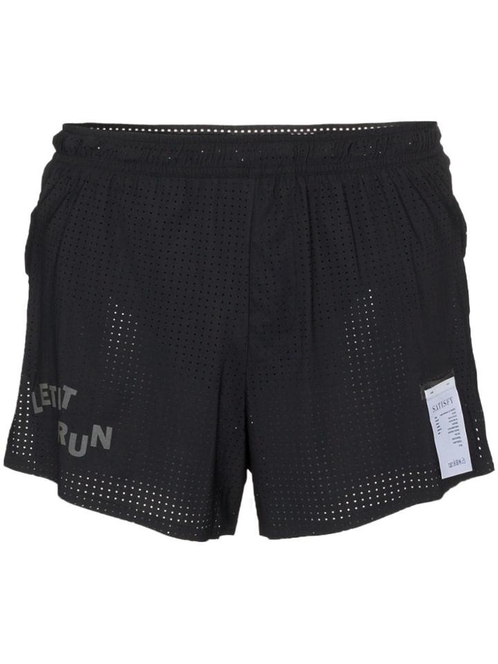 Satisfy Long-distance Running Mesh Shorts - Black