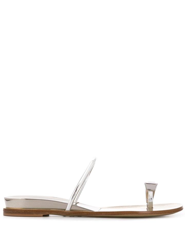 Casadei Crystal Strap Sandals - Silver
