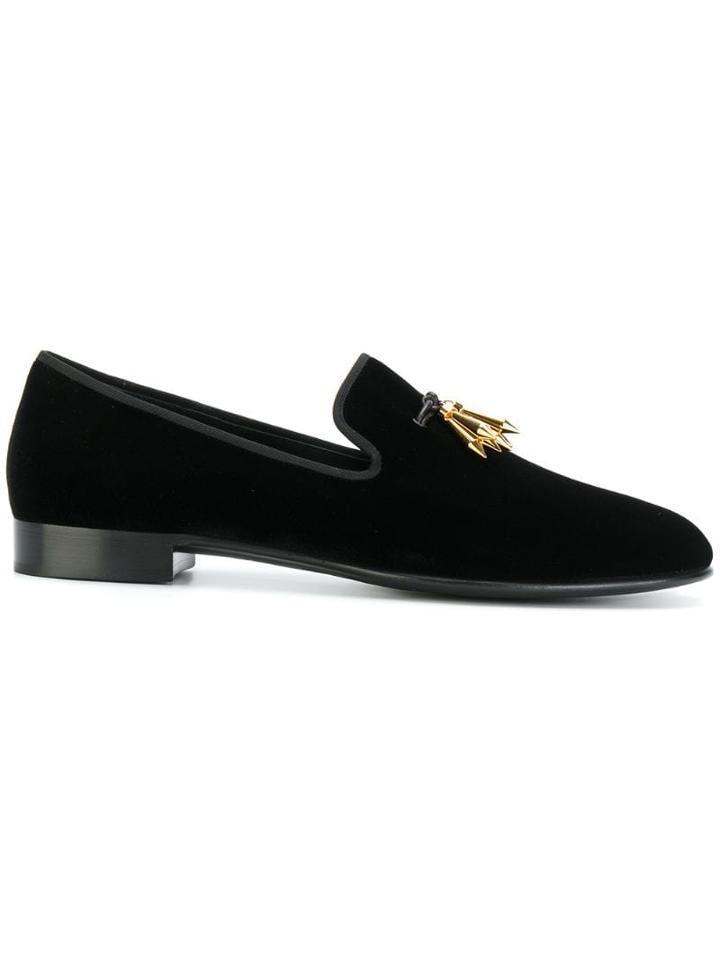 Giuseppe Zanotti Spacey Spike Tassel Slippers - Black