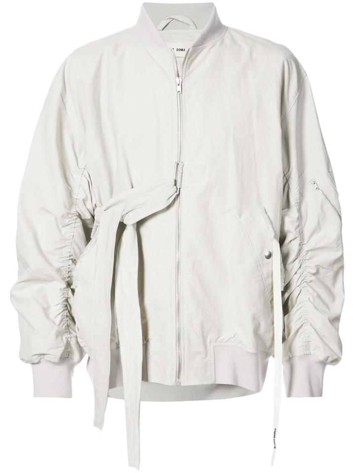 Damir Doma Tie Fastening And Ruched Detailed Bomber Jacker - Grey