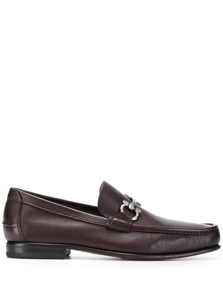 Salvatore Ferragamo Classic Textured Loafers - Brown