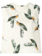 Cacharel Pineapple Print Top, Women's, Size: 34, Yellow/orange, Cotton