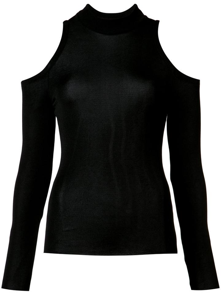 Balmain Cut-out Detail Knitted Top, Women's, Size: 36, Black, Viscose