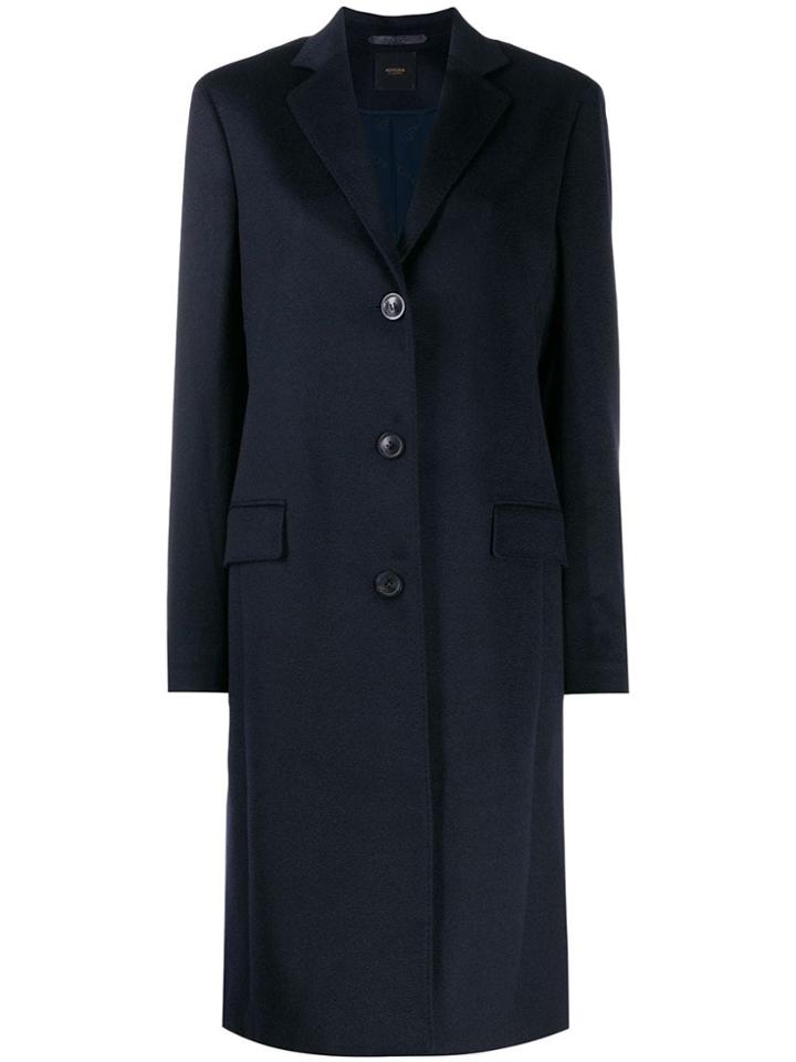 Agnona Single-breasted Overcoat - Blue
