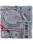 Faliero Sarti Printed Cashmere Scarf - Blue