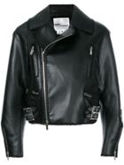 Comme Des Garçons Noir Kei Ninomiya Cropped Laced Hem Biker Jacket -