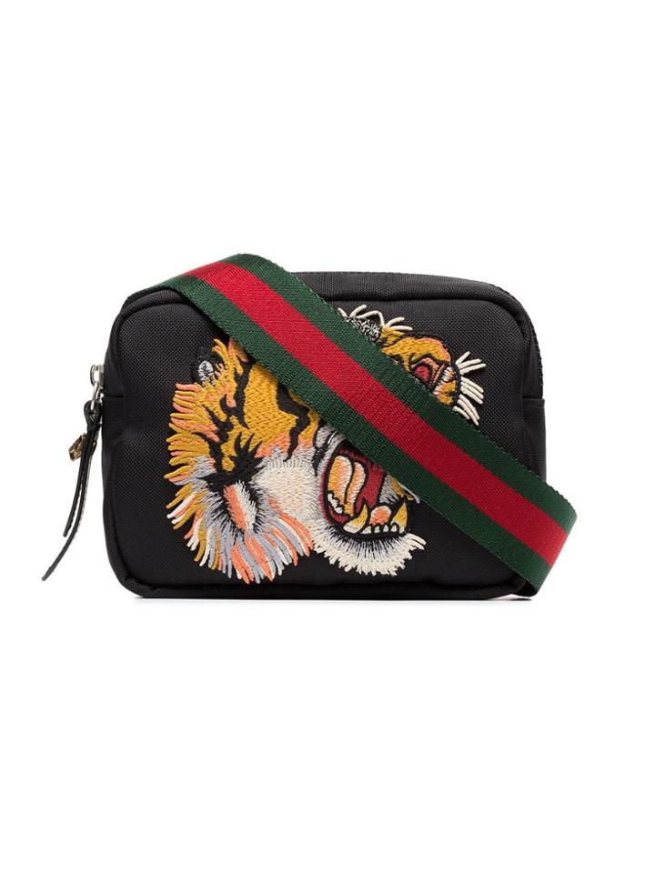 Gucci Black Tiger Embroidered Cross-body Bag