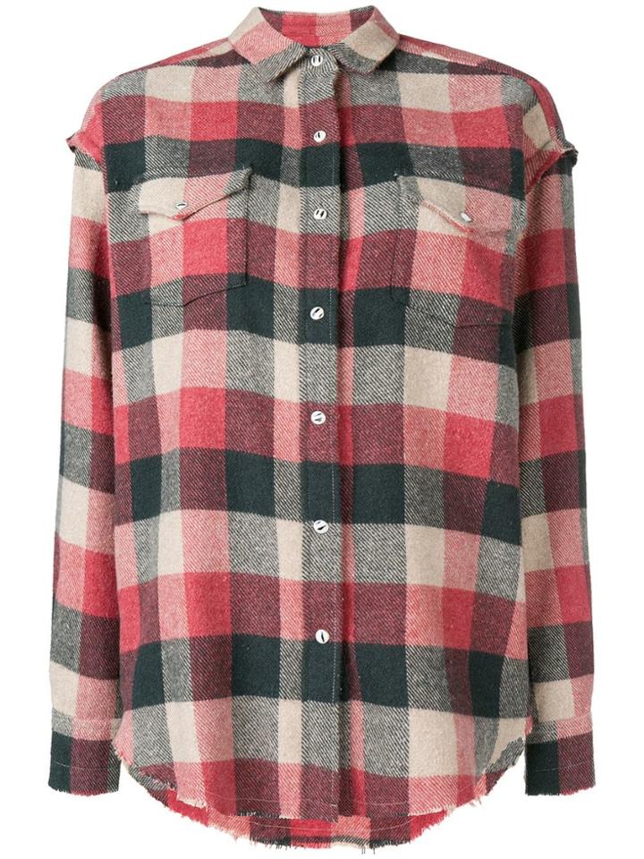 Iro Checked Button-down Shirt - Red