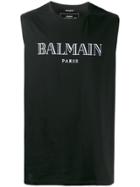 Balmain Logo Printed Vest - Black