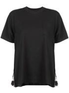 Sacai Pleated Side Detail T-shirt - Black