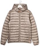 Save The Duck Kids Teen Hooded Quilted Coat - Neutrals