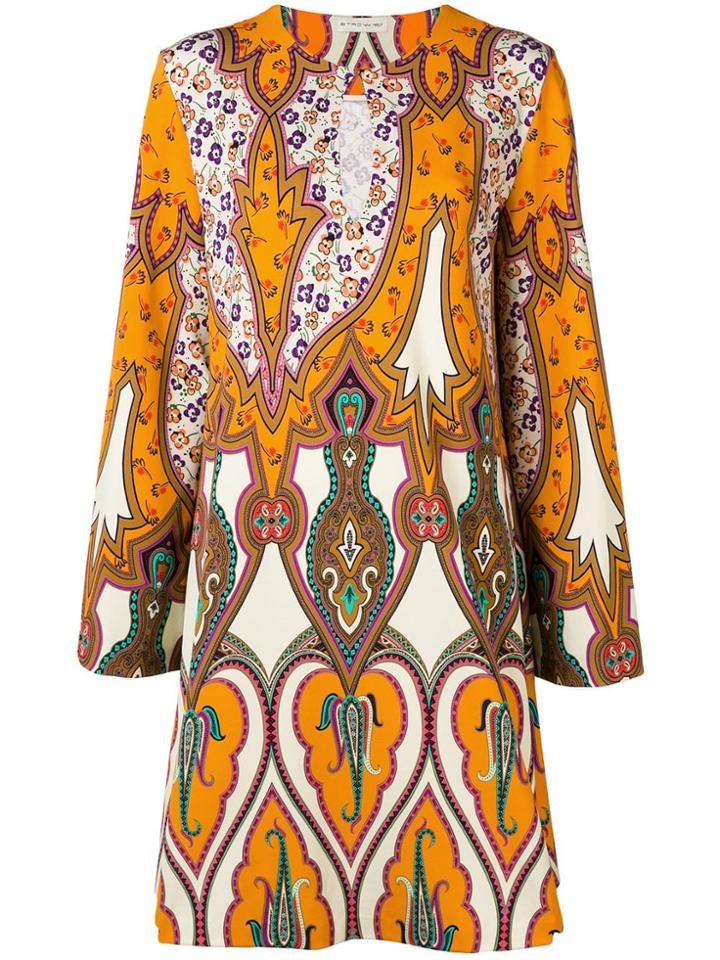 Etro Printed Shift Dress - Yellow