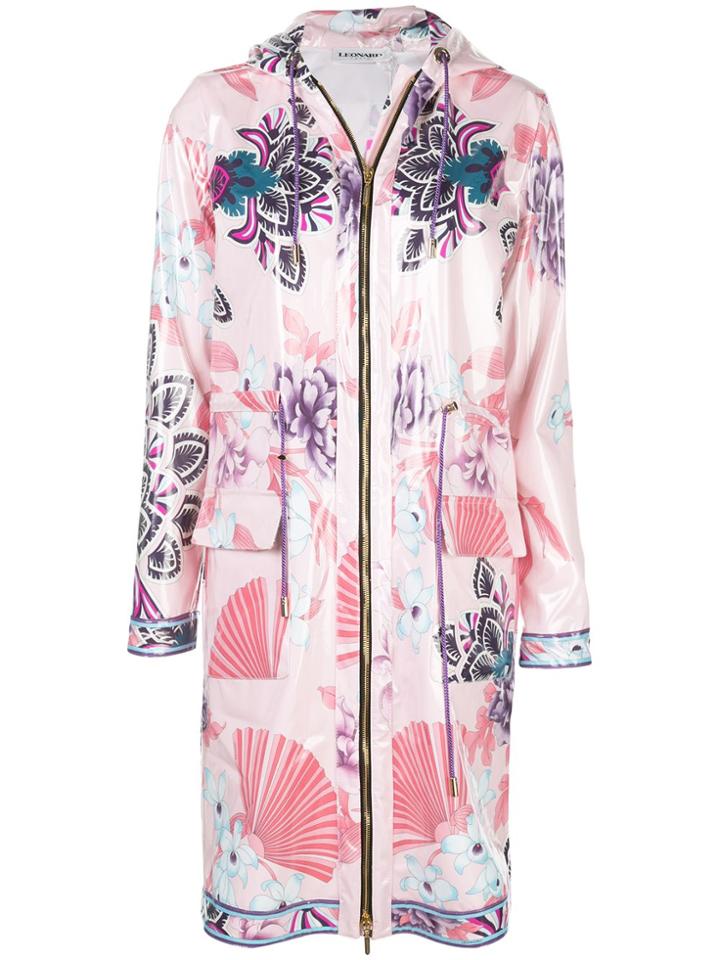 Leonard Floral Zipped Raincoat - Pink