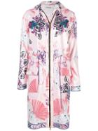 Leonard Floral Zipped Raincoat - Pink