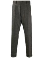 Pt01 Plaid Print Trousers - Brown
