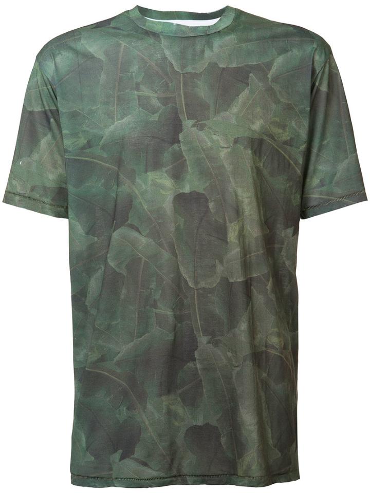 Baja East Palm Print T-shirt, Adult Unisex, Size: 4, Green, Supima Cotton