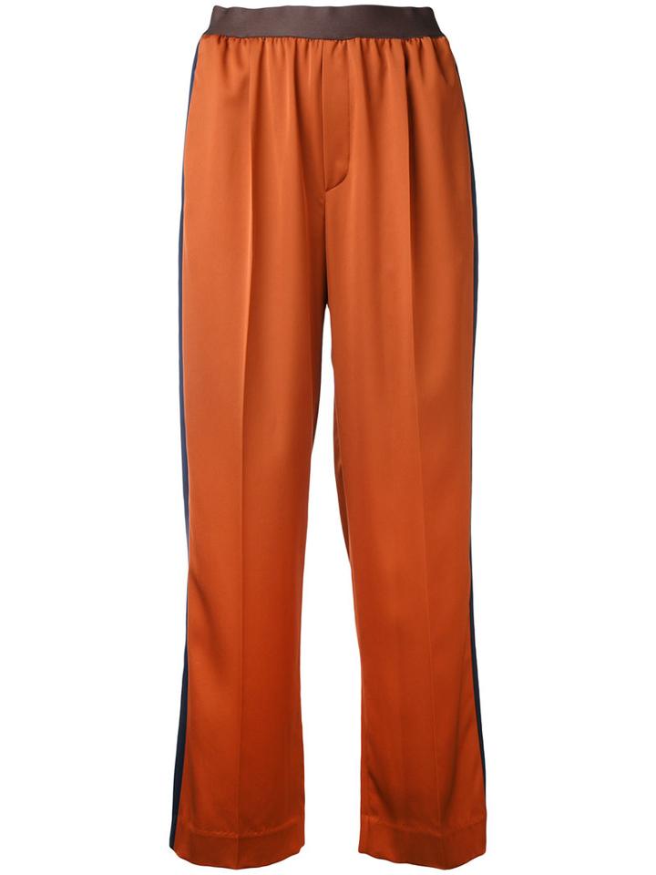 Astraet - Wide Leg Trousers - Women - Cupro - 00, Yellow/orange, Cupro