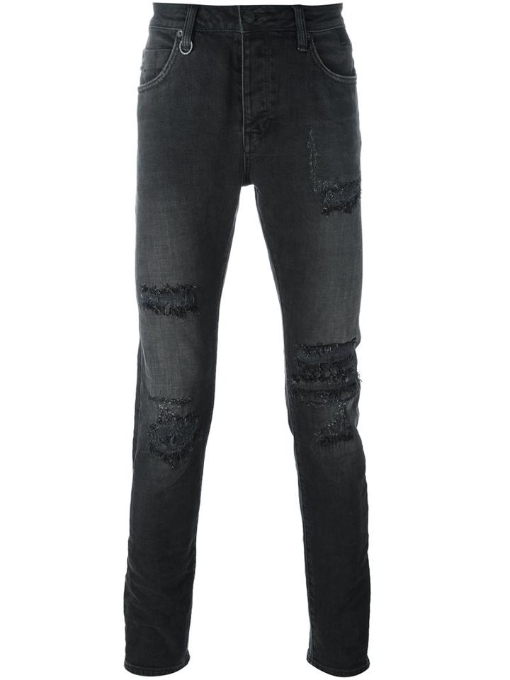 Neuw Distressed Skinny Jeans, Men's, Size: 36, Black, Cotton/spandex/elastane
