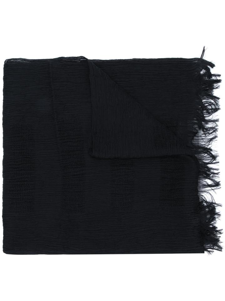 Homme Plissé Issey Miyake Classic Fringed Scarf - Black