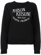 Maison Kitsuné Logo Print Sweatshirt, Women's, Size: Medium, Black, Cotton