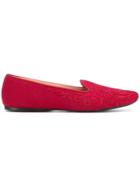Giorgio Armani Vintage 1990's Jacquard Slippers - Red